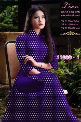 Vải áo dài chấm bi-DT 11630