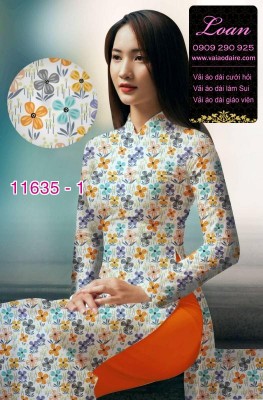 Vải áo dài hoa nhí-DT 11635
