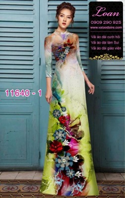 Vải áo dài hoa 3D-DT 11640