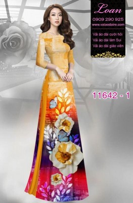 Vải áo dài hoa 3D-DT 11642