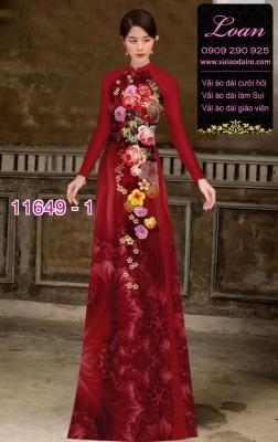 Vải áo dài hoa 3D-DT 11649