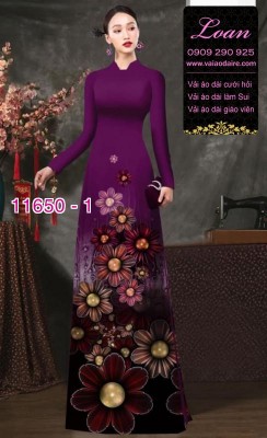 Vải áo dài hoa 3D-DT 11650