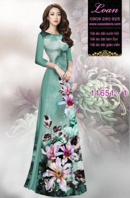 Vải áo dài hoa 3D-DT 11651