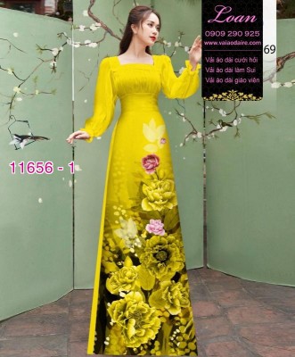 Vải áo dài hoa in 3D-DT 11656