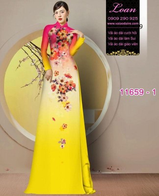 Vải áo dài hoa in 3D-DT 11659