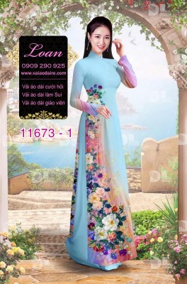 Vải áo dài hoa 3D-DT 11673