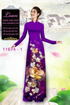Vải áo dài hoa 3D-DT 11674
