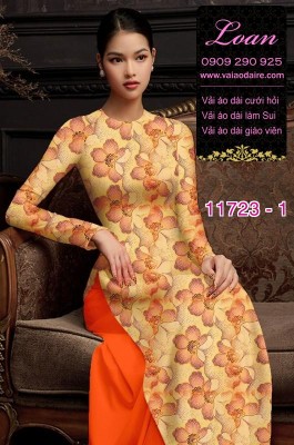 Vải áo dài hoa nhí-DT 11723