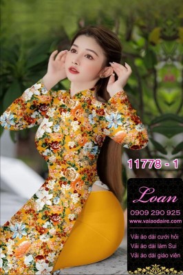 Vải áo dài hoa đều-DT 11778