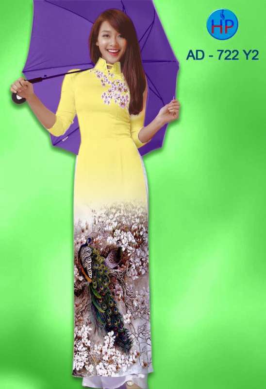 Vải áo dài chim Công