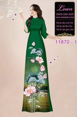 Vải áo dài hoa sen in 3D-DT 11870