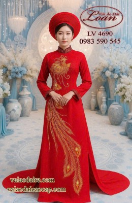 Vải áo dài chim phượng hoàng cao cấp-ADTK 12307