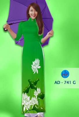 Vải áo dài cánh Sen-DT 1234