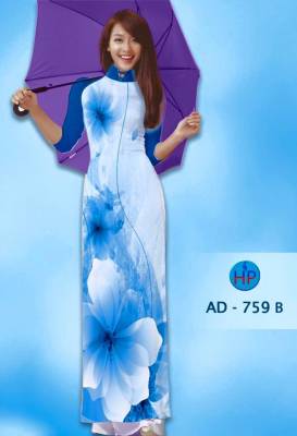 Vải áo dài hoa lớn 3D-DT 1322