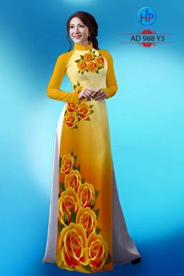 Vải áo dài hoa Hồng 3D-DT 1325