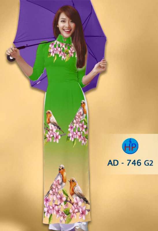Vải áo dài chim và hoa