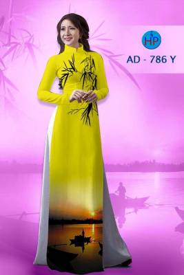 Vải áo dài cảnh hoàng hôn-DT 1361