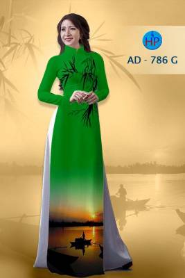 Vải áo dài cảnh hoàng hôn-DT 1361