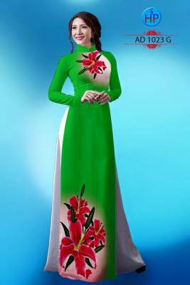 Vải áo dài hoa Ly-DT 1396