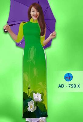 Vải áo dài hoa Sen trắng-DT 1397