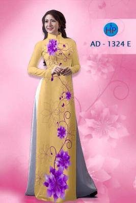 Vải áo dài cành hoa chạy dọc-DT 1412