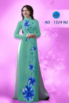 Vải áo dài cành hoa chạy dọc-DT 1412