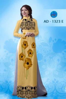 Vải áo dài hoa văn trên dưới-DT 1413