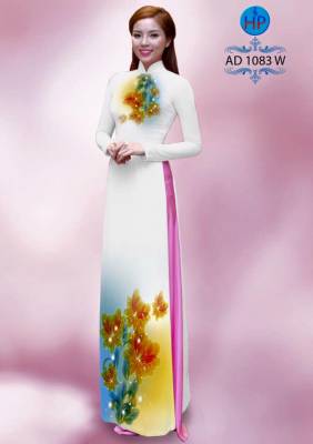 Vải áo dài hoa 3D đẹp-DT 1417