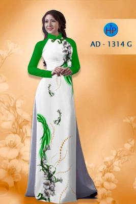 Vải áo dài cành hoa mảnh mai-DT 1428