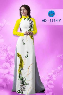 Vải áo dài cành hoa mảnh mai-DT 1428