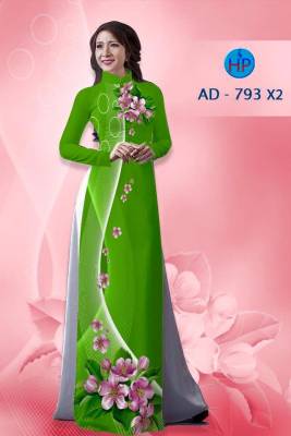 Vải áo dài hoa trên dưới-DT 1506