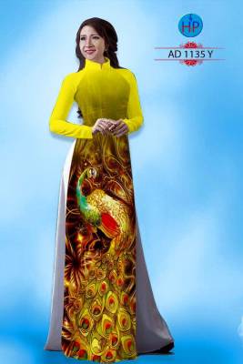Vải áo dài chim Công-DT 1534