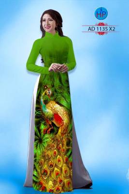 Vải áo dài chim Công-DT 1534