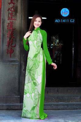 Vải áo dài hoa nét vẽ-DT 1596