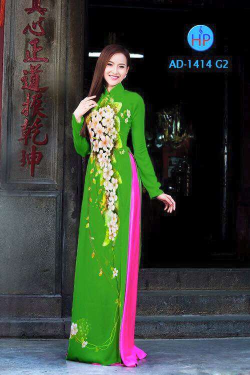 Vải áo dài hoa leo