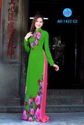 Vải áo dài hoa Hồng-DT 1660