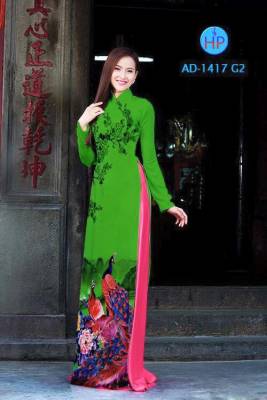 Vải áo dài chim Công-DT 1661