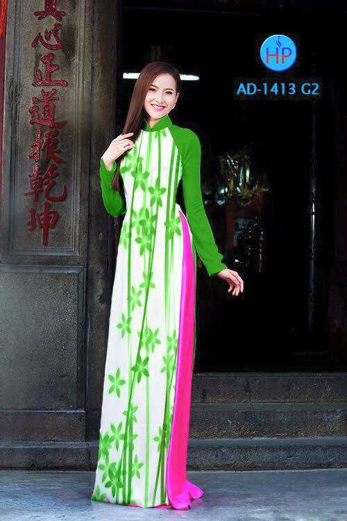 Vải áo dài hoa dọc
