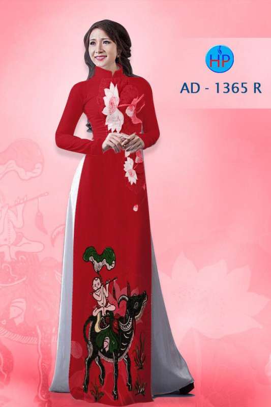 Vải áo dài tranh dân gian