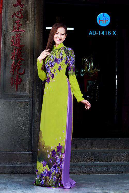 Vải áo dài hoa nhỏ trên dưới