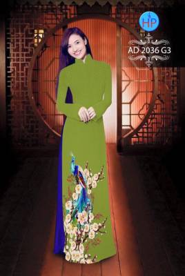 Vải áo dài cành hoa dưới-DT 1716
