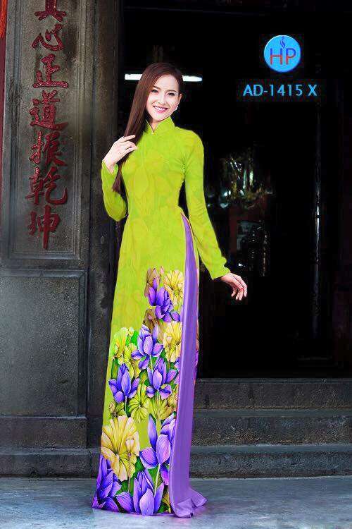 Vải áo dài hoa 3D