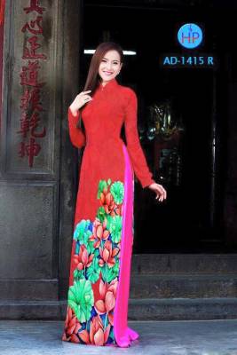 Vải áo dài hoa 3D-DT 1717