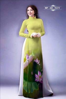 Vải áo dài Lụa hoa Sen-DT 172