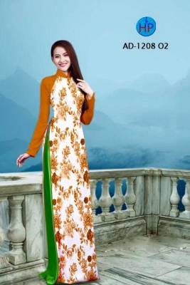 Vải áo dài hoa rải đều-DT 1801