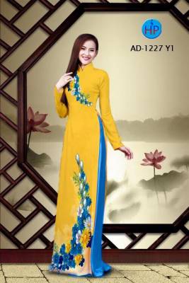 Vải áo dài hoa dây trên dưới-DT 1808
