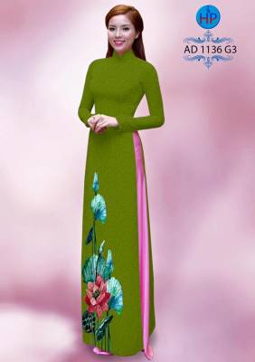 Vải áo dài hoa Sen-DT 1809