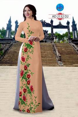 Vải áo dài hoa chạy dọc-DT 1810