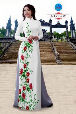 Vải áo dài hoa chạy dọc-DT 1810