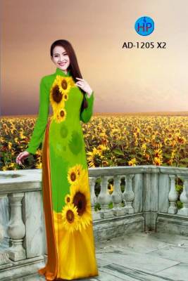 Vải áo dài hoa Hướng Dương-DT 1818